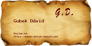 Gubek Dávid névjegykártya