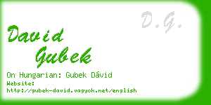 david gubek business card