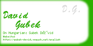 david gubek business card